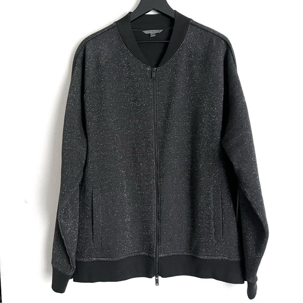 John Varvatos Lurex Jude Bomber Jacket Size XL Black